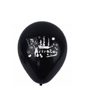 Black Pirate Latex Balloons 9", pk12