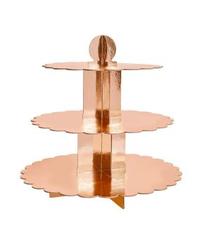 Rose Gold Scallop Edge 3 Tier Cake Stand