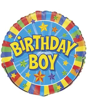 Colourful Birthday Boy Foil Balloon 18"