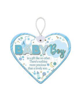 Baby Boy Ceramic Heart Plaque