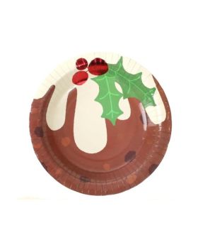 Christmas Pudding Paper Bowls 18cm, pk10