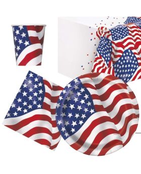 American Flag Party Tableware Pack for 8