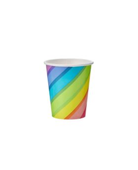 Rainbow Paper Cups 270ml, pk8