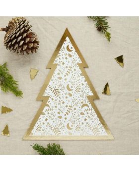 Gold Christmas Tree Patterned Grazing Board