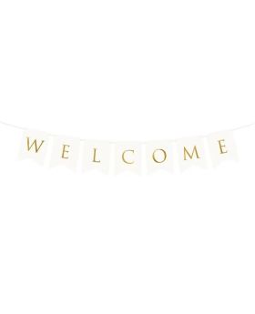 Welcome White Banner 95cm