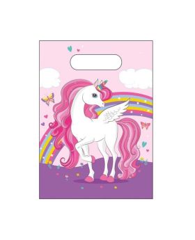 Unicorn Rainbow Colours Party Bags, pk6