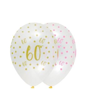 Pink Chic Happy Age 60 Latex Balloons 12'', pk6