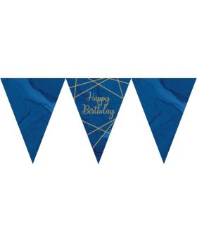 Navy & Gold Geode Party Happy Birthday Flag Banner 3m