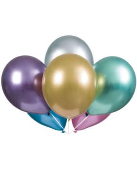 Assorted Colour Platinum Latex Balloons 11", pk6