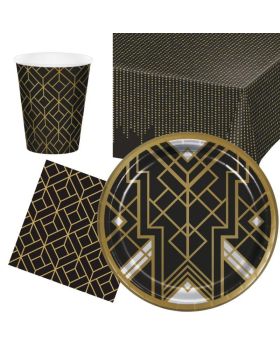 Roaring 20's Party Tableware Pack for 8