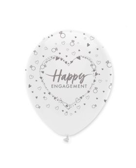 Happy Engagement Latex Balloons 12", pk6