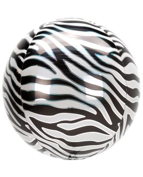 Animalz Zebra Print Orbz Foil Balloon 16"