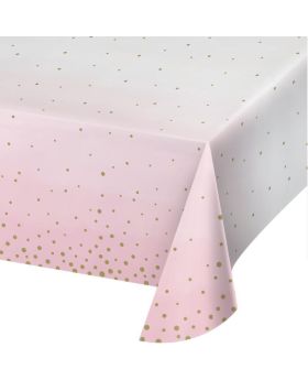Pink and Gold Baby Shower Party Tablecover 1.37m x 2.59m