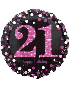 Pink Sparkling Celebration 21st Birthday Foil Balloon 18"