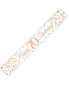 Rose Gold Sparkling 70th Birthday Foil Banner 2.8m