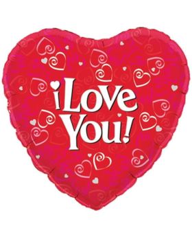 I Love You Red Heart Foil Balloon 18"