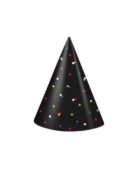 Neon Dots Party Hats, pk4