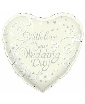 With Love Wedding Day Foil Balloon 18"
