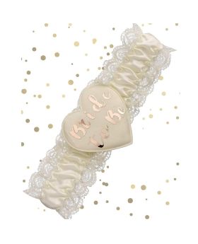 Cream and Rose Gold Bride to Be Garter