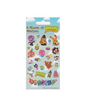 6 Moshi Monster Party Bag Sticker Sheets