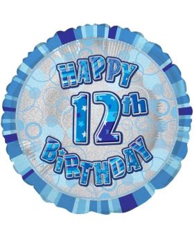 Blue Glitz Age 12 Foil Balloon 18"