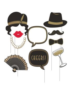 Roaring 20's Party Photo Props, pk10
