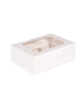 White Cupcake Box, pk6