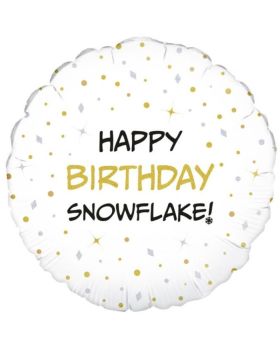 Happy Birthday Snowflake Foil Balloon 18"