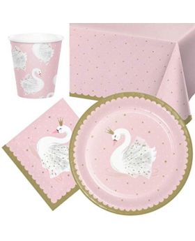 Swan Party Tableware Pack for 8