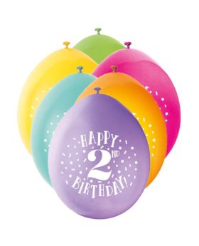 Age 2nd Printed Birthday Latex Balloons 9''