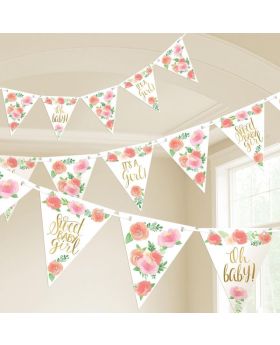 Floral Baby Pennant Banner 4.57m