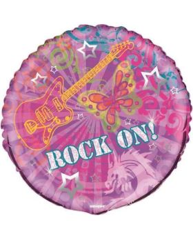 Pink Rock On Birthday Balloon 18"