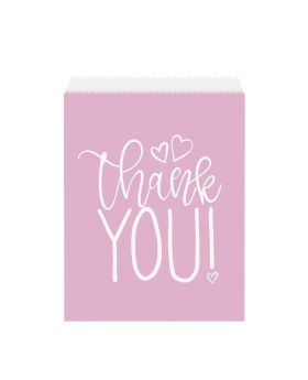 Pink Hearts Paper Goodie Bags, pk8
