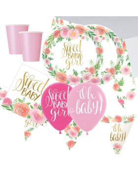 Floral Baby Party Deluxe Pack for 16