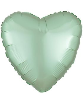 Mint Green Satin Heart Foil Balloon
