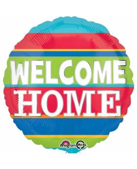 Welcome Home Colourful Stripes Foil Balloon 17''
