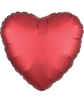 Red Sangria Heart Sateen Foil Balloon 17"