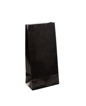 Black Paper Party Bags , pk12