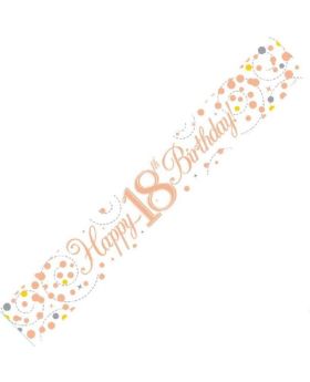 Rose Gold Sparkling 18th Birthday Foil Banner 2.8m