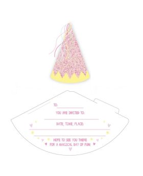 Fairy Princess Party Cone Hat Invitation
