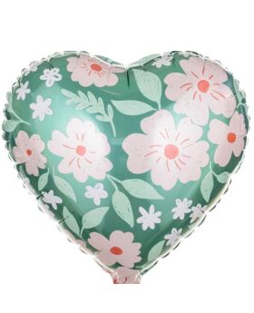 Heart Flower Foil Balloon 18"