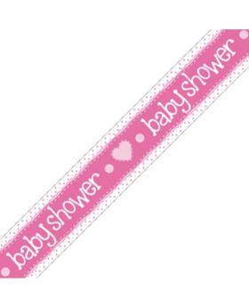 Baby Shower Pink Banner 2.75m