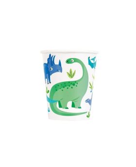 Blue & Green Dinosaur Party Party Cups 270ml, pk8