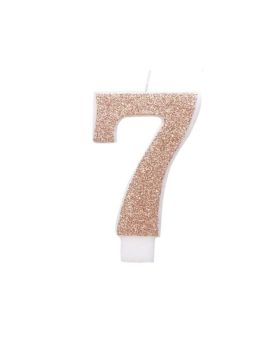 Glitz Rose Gold Number 7 Candle