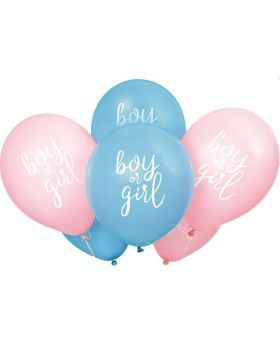 Gender Reveal Party Latex Balloons 12", pk8