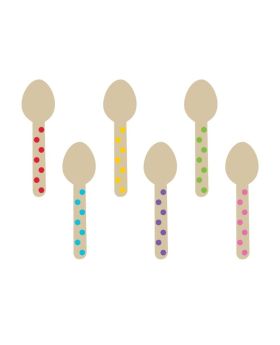 Rainbow Mini Wooden Spoons, pk12
