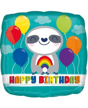 Happy Birthday Sloth Foil Balloon