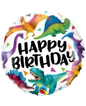 Happy Birthday Dinosaurs Foil Balloon 18"