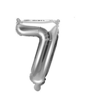Silver Number 7 Air Fill Foil Balloon 14"