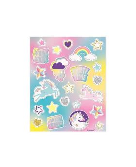 Unicorn Party Sticker Sheets, pk4